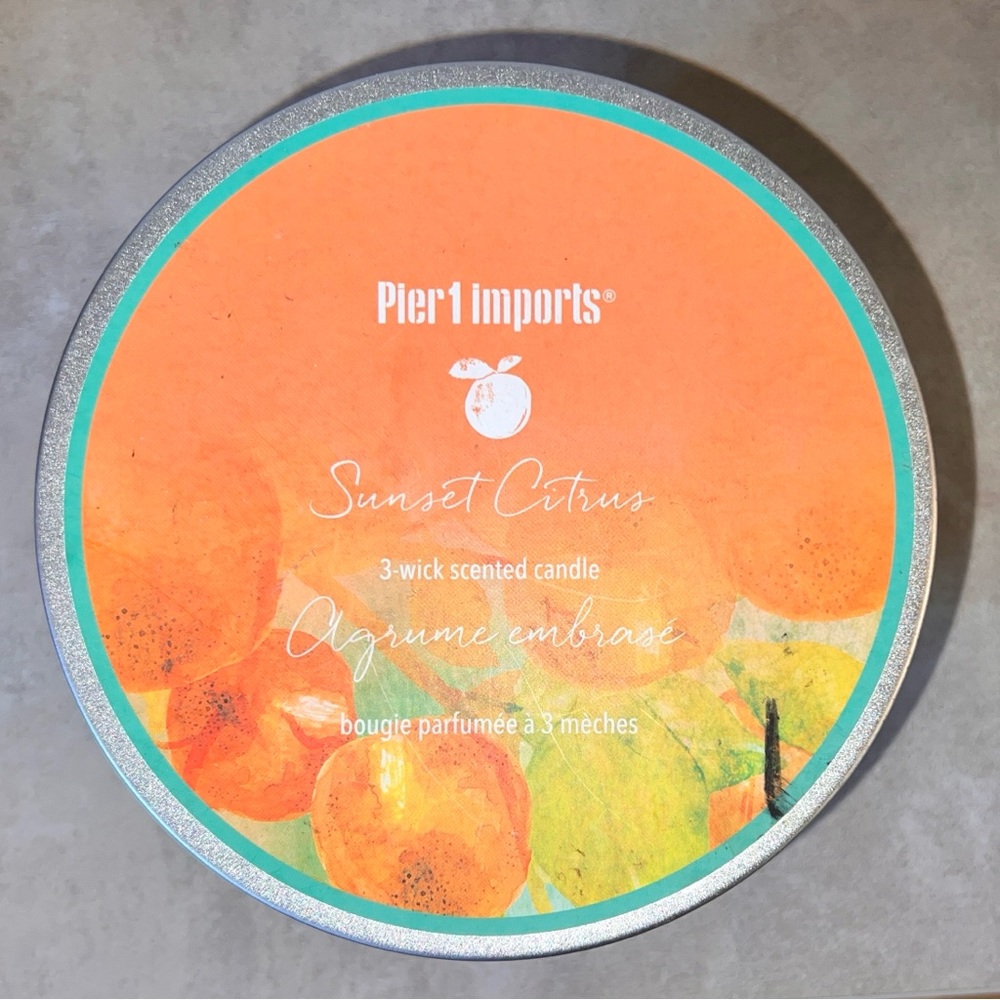 BN Pier 1 Imports 3 Wick Candle in Sunset Citrus - Discontinued